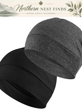 100% Cotton Skull Cap Beanies Head Cover Thin Stretchable Helmet Liner Sleep Cap